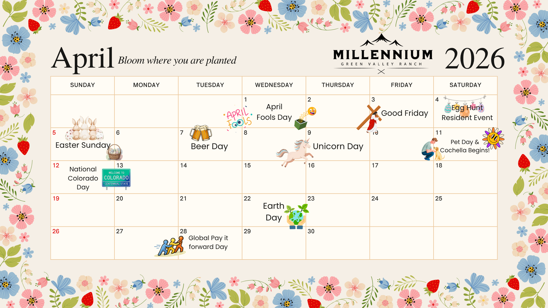 April Event Calendar 